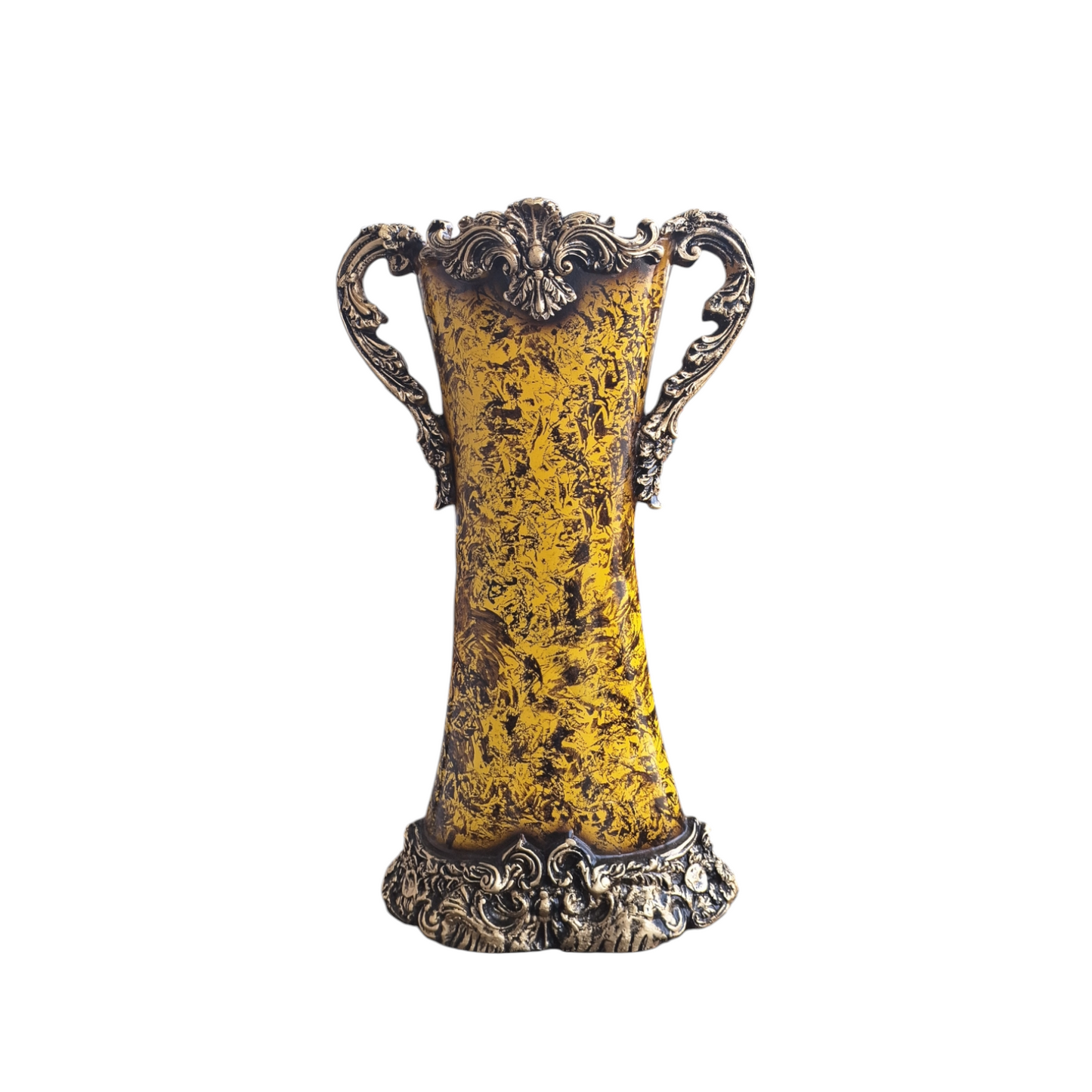 Yellow Black Antique Flower Vase