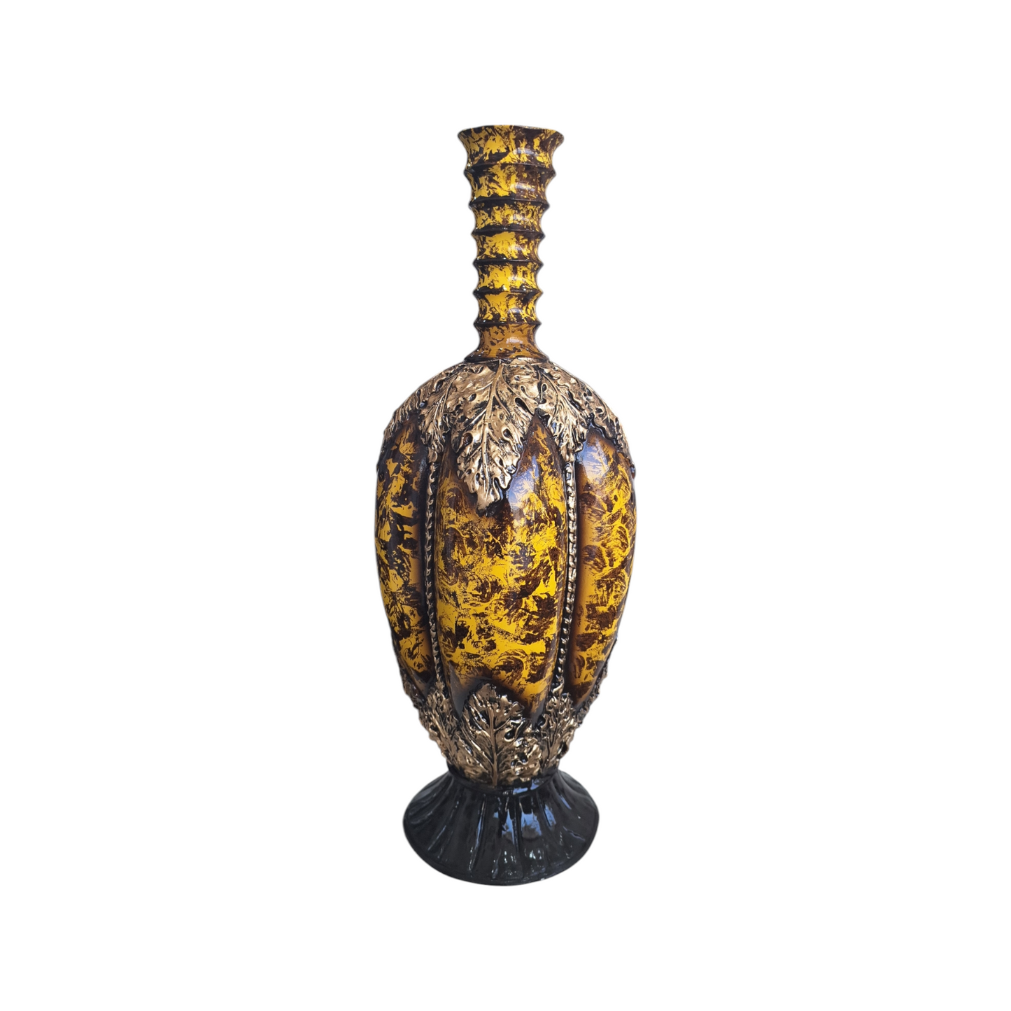Yellow Black Flower Pot