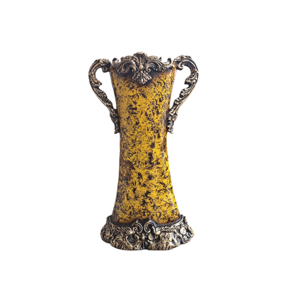 Yellow Black Antique Flower Vase