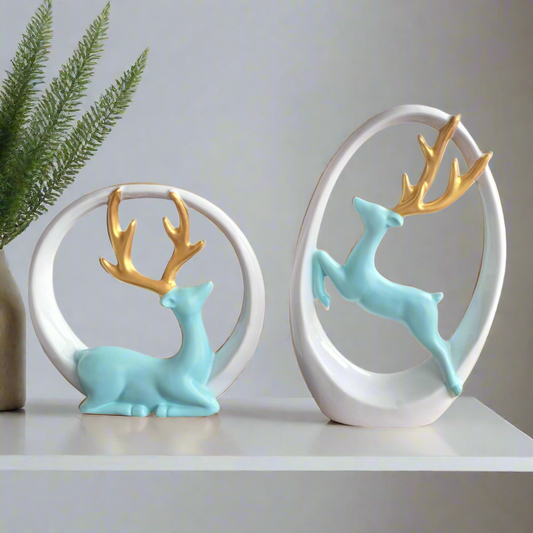 Deer Modern Art Set of 2